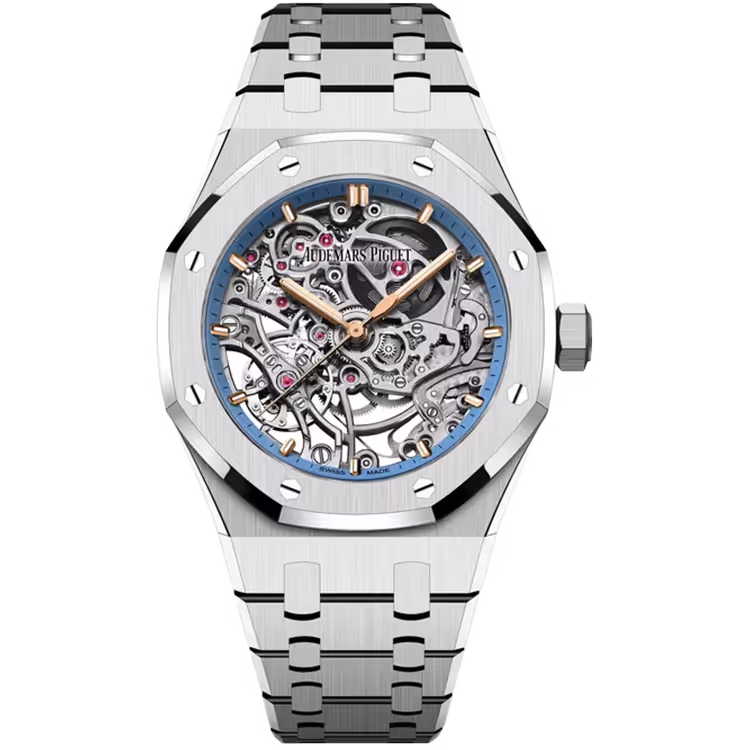 Audemars Piguet, Royal Oak, 15467BC, Skeleton Dial, Double Balance Wheel, White Gold, 37mm