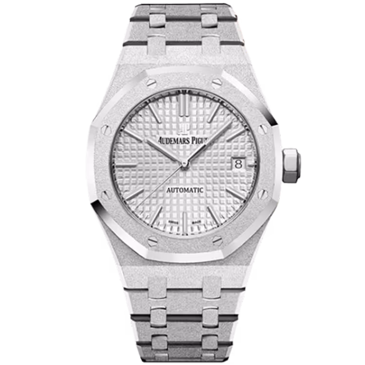 Audemars Piguet, Royal Oak, 15454BC, Silver Dial, Frosted White Gold, 37mm