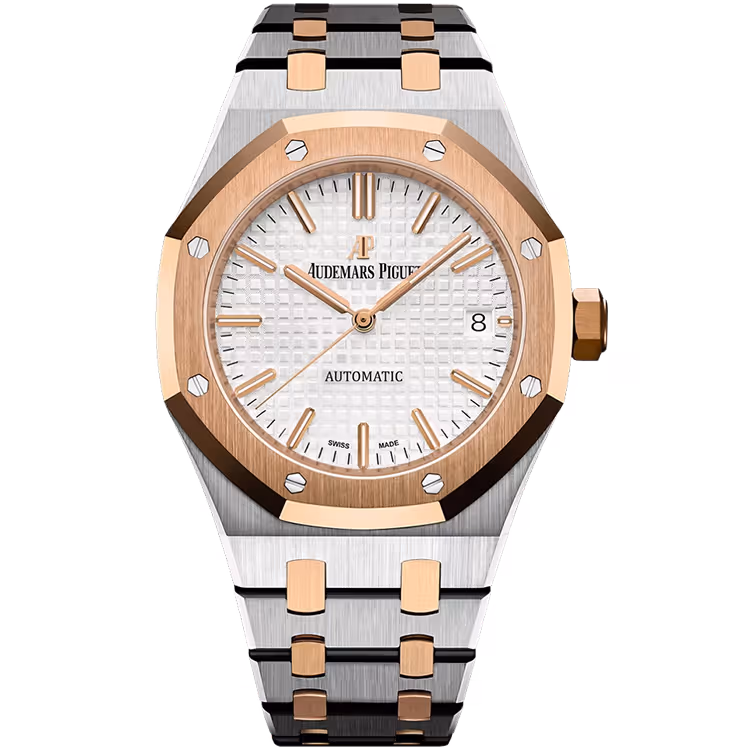Audemars Piguet, Royal Oak, 15450SR, White Dial, Steel & Rose Gold, 37mm