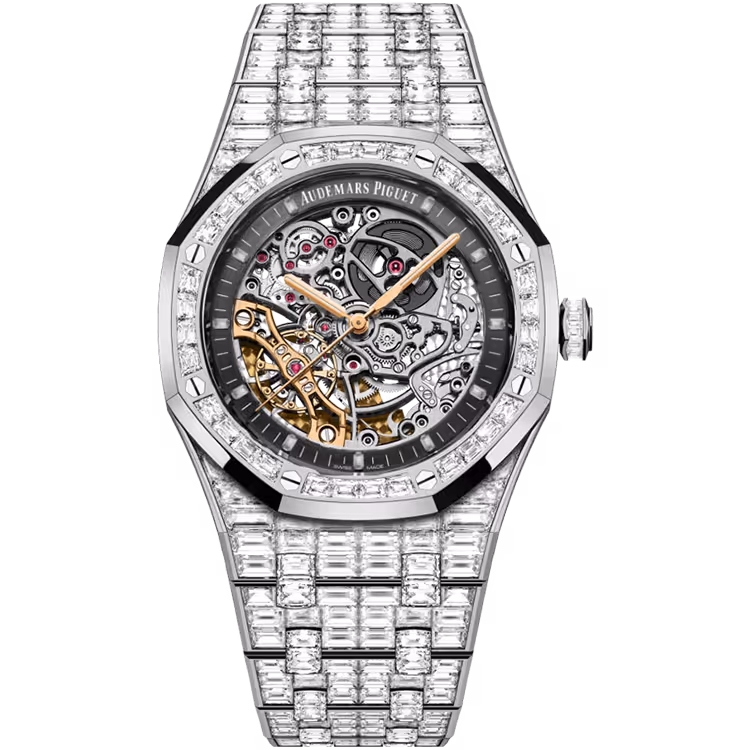 Audemars Piguet, Royal Oak, 15417BC, Diamond Pave Dial, White Gold, Diamond Bezel, Diamond Bracelet, 41mm