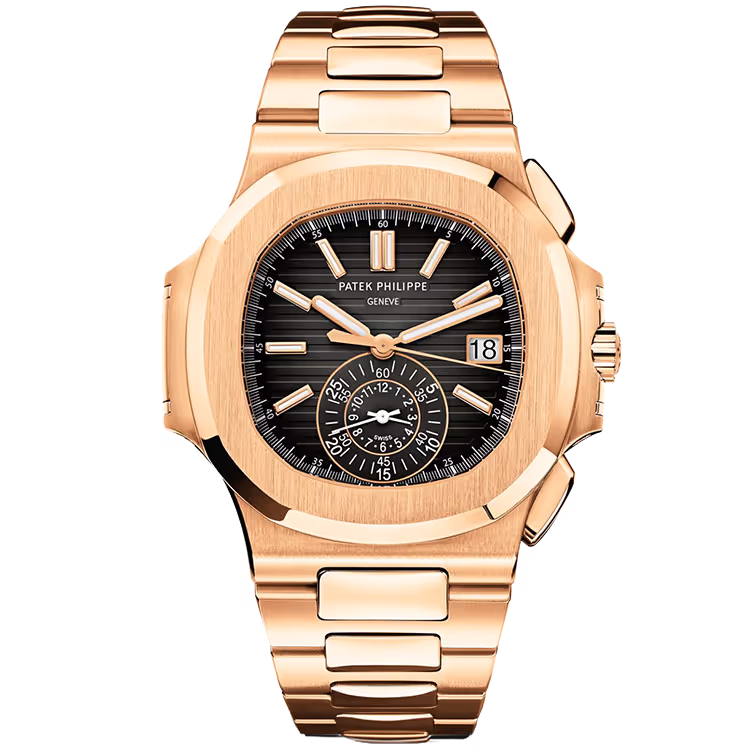 Patek Philippe, Nautilus, 5980/1R, Black Dial, Tiffany & Co. Stamp, Flyback Chronograph, Rose Gold, 41mm