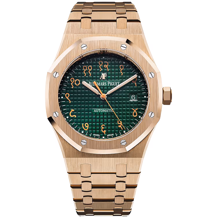 Audemars Piguet, Royal Oak, 15409OR, Green Indian Sanskrit Dial, Rose Gold, 37mm - Limited 30