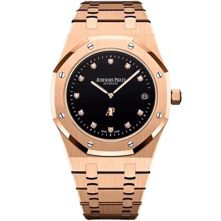 Audemars Piguet, Royal Oak, 15207OR, Black Onyx Diamond Dial, Japan Edition, Jumbo Extra-Thin, Rose Gold, 39mm - Limited 30