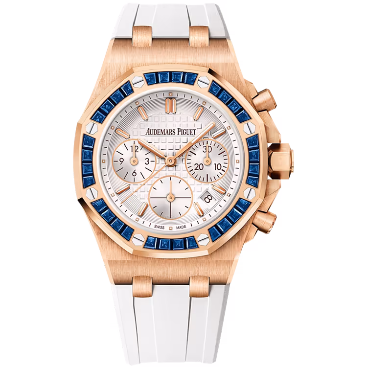 Audemars Piguet, Royal Oak Offshore, 26236OR, Silver Dial, Chronograph, Rose Gold, Diamond Bezel, Rubber Strap, 37mm - Limited 10