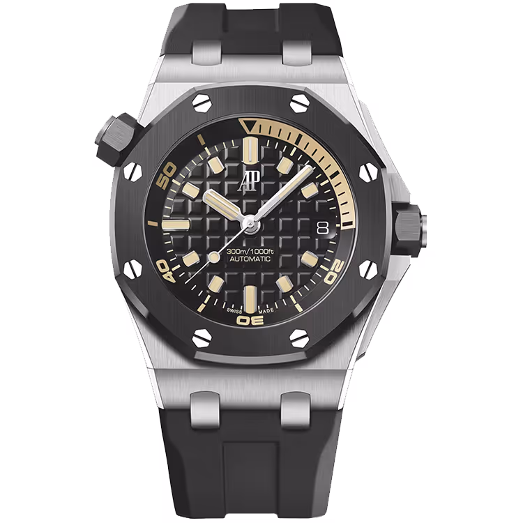 Audemars Piguet, Royal Oak Offshore, 15720ST, Black Dial, Diver, Stainless Steel, Rubber Strap, 42mm - Limited 300