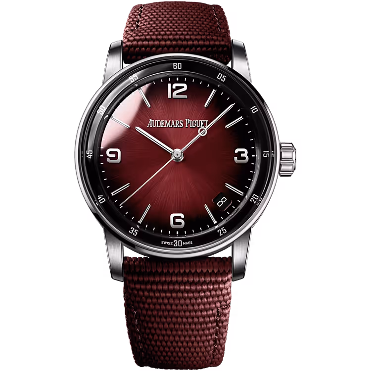 Audemars Piguet, Code 11.59, 15210BC, Red Ombre Dial, White Gold, Rubber Strap, 41mm