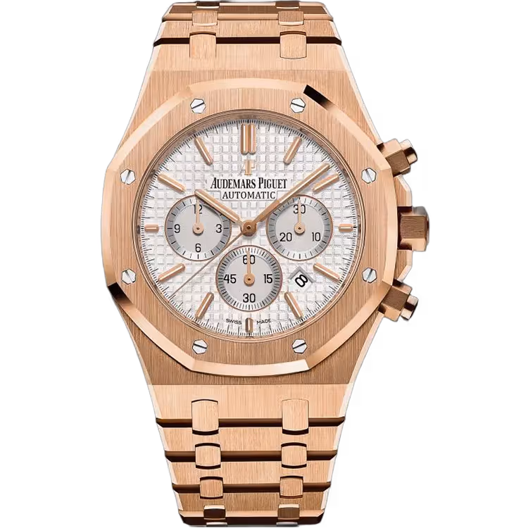Audemars Piguet, Royal Oak, 26320OR, White Dial, Chronograph, Rose Gold, 41mm