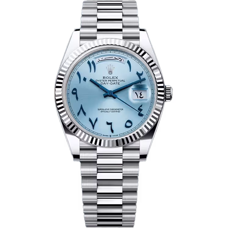 Rolex, Day-Date 36, 128236, Ice Blue Arabic Dial, Platinum, Presidential Bracelet, 36mm