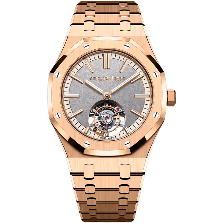 Audemars Piguet, Royal Oak, 26730OR, Grey Dial, Flying Tourbillon, Rose Gold, 41mm