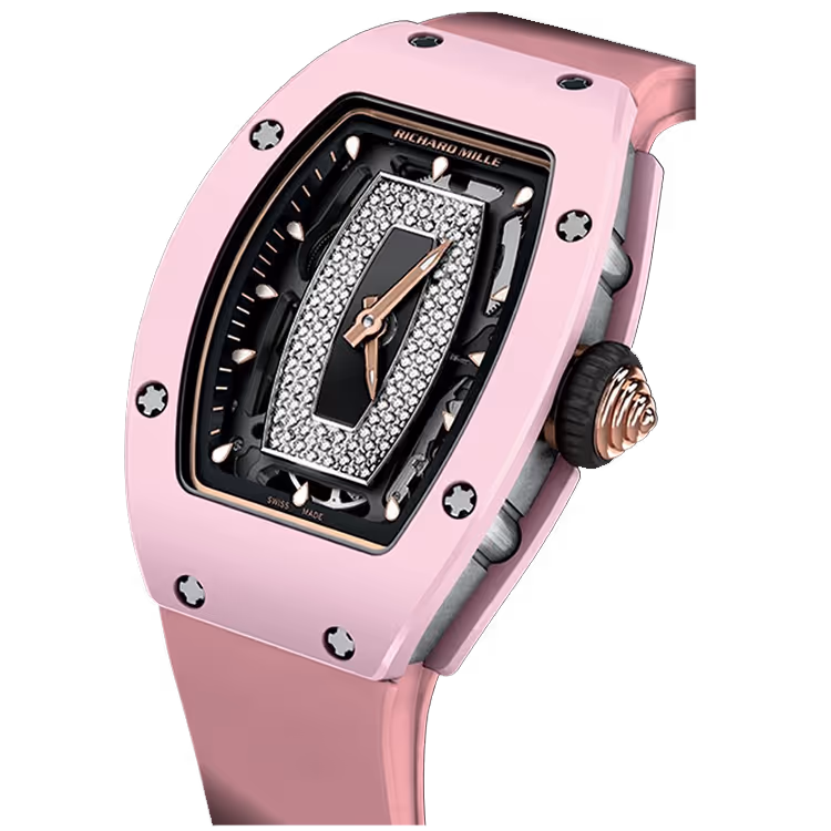 Richard Mille, RM 07-01, Skeleton Diamond Dial, Pink Ceramic, 46mm