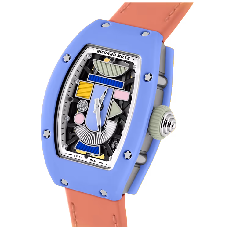 Richard Mille, RM 07-01, Memphis Motif Dial, White Gold & Blue Ceramic, 45mm
