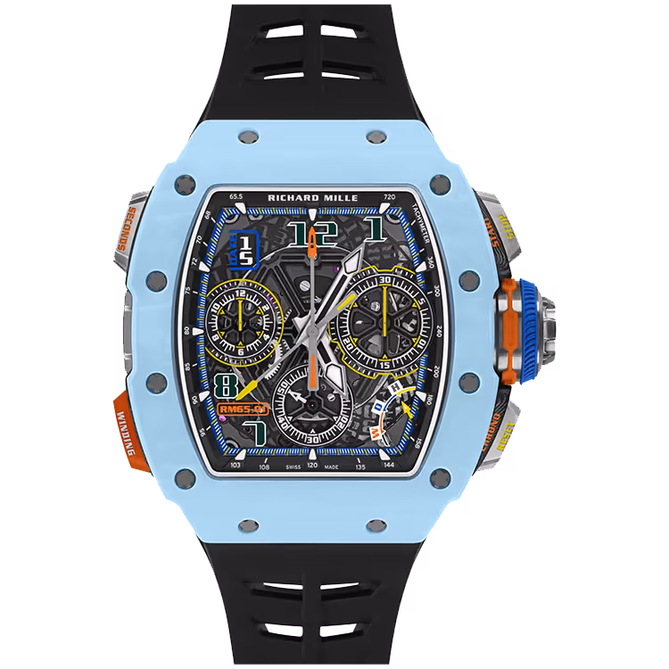Richard Mille, RM 65-01, Skeleton Dial, Chronograph, Pastel Blue Quartz TPT, 50mm
