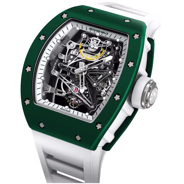 Richard Mille, RM 38-02, Skeleton Dial, Bubba Watson, Tourbillon, White & Green Carbon, 50mm