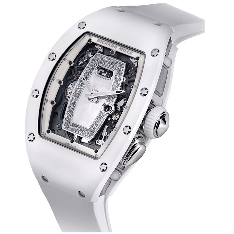 Richard Mille, RM 037, Skeleton Diamond Dial, White Gold & White Ceramic, 53mm