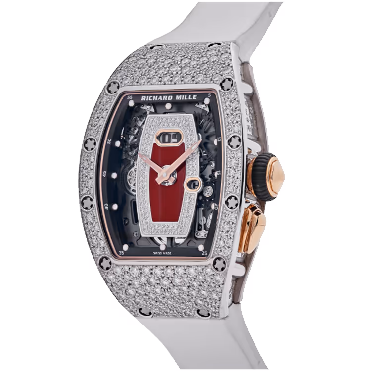 Richard Mille, RM 037, Skeleton Diamond Dial, White Gold, Diamond Bezel, 53mm