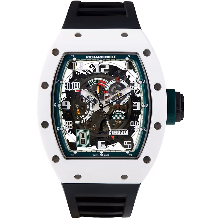 Richard Mille, RM 030, Skeleton Dial, Le Mans, White Ceramic, 50mm