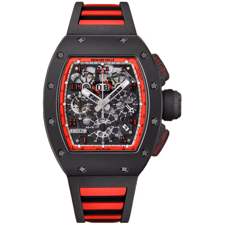 Richard Mille, RM 011, Skeleton Dial, Midnight Fire, Flyback Chronograph, Black Carbon, 50mm