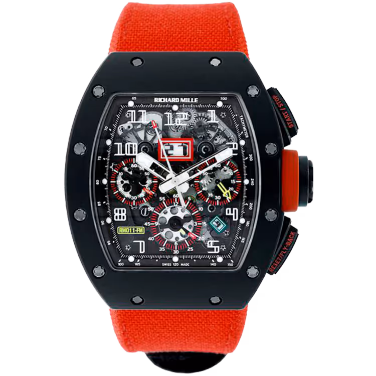 Richard Mille, RM 011, Skeleton Dial, Felipe Massa, Flyback Chronograph, Black Carbon, 50mm