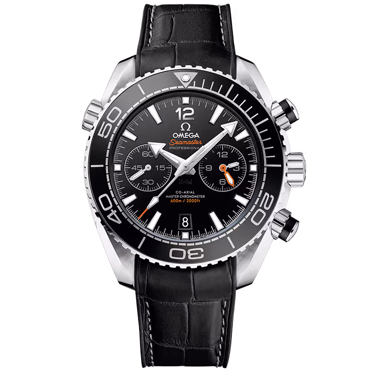 Omega, Planet Ocean, 215, Black Dial, Stainless Steel, Leather Strap, 46mm