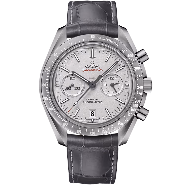 Omega, Dark Side of the Moon, 311, Grey Dial, Grey Ceramic, Leather Strap, 44mm