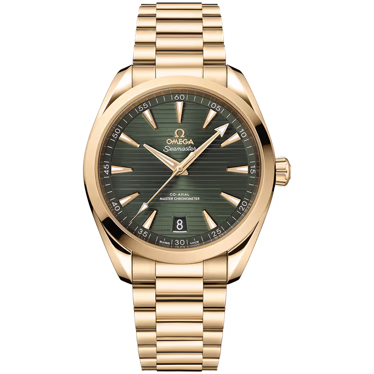 Omega, Aqua Terra, 220, Green Dial, Yellow Gold, 41mm