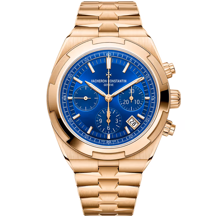 Vacheron Constantin, Overseas, 5500V/110R, Blue Dial, Chronograph, Rose Gold, 43mm