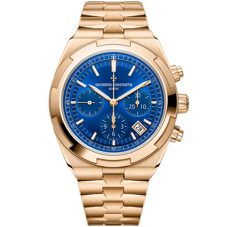 Vacheron Constantin, Overseas, 5500V/110R, Blue Dial, Chronograph, Rose Gold, 43mm