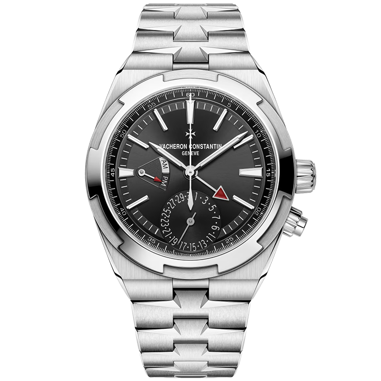 Vacheron Constantin, Overseas, 7900V/110A, Black Dial, Dual Time, Stainless Steel, 41mm