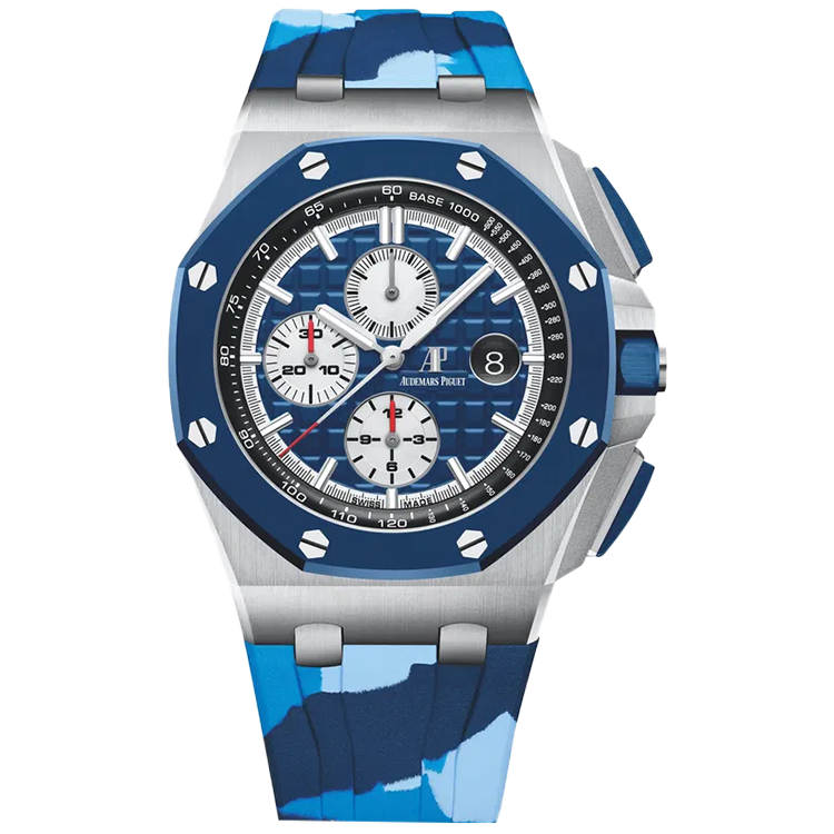 Audemars Piguet, Royal Oak Offshore, 26400SO, Blue Dial, Chronograph, Stainless Steel, Rubber Strap, 44mm - Limited 400