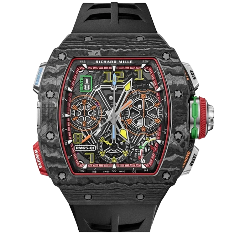 Richard Mille, RM 65-01, Skeleton Dial, Chronograph, Carbon, 50mm