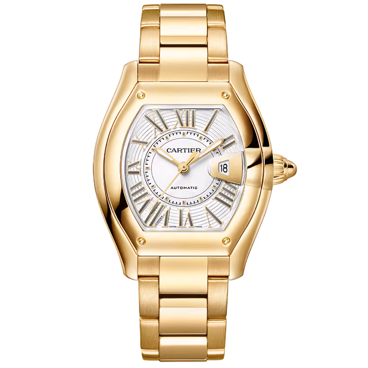 Cartier, Roadster, WGRD0011, White Dial, Medium Model, Yellow Gold, 43mm