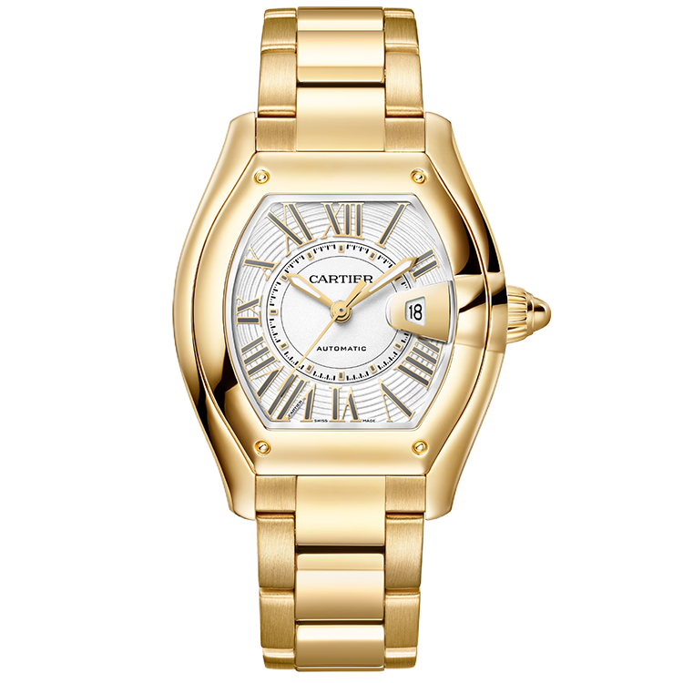 Cartier, Roadster, WGRD0011, White Dial, Medium Model, Yellow Gold, 43mm