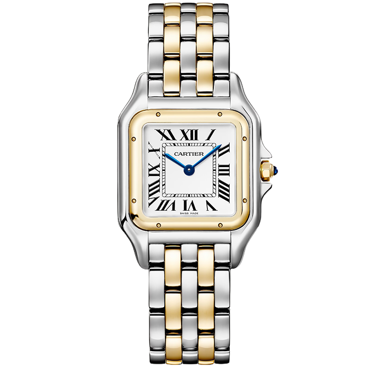 Cartier, Panthere, W2PN0019, Silver Dial, Medium Model, Steel & Yellow Gold, 29mm