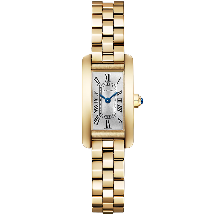 Cartier, Tank, WGTA0405, Silver Dial, Americaine, Mini Model, Yellow Gold, 28mm