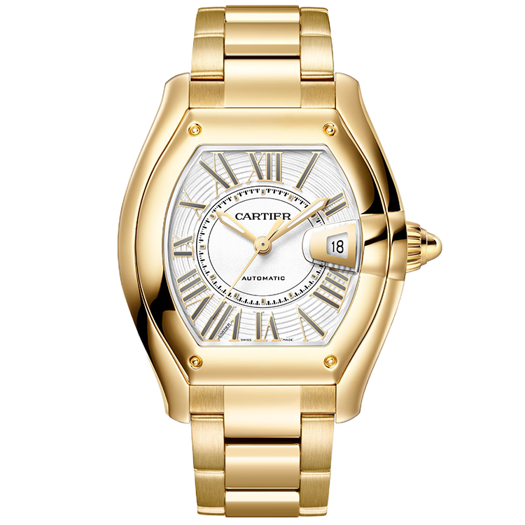 Cartier, Roadster, WGRD0012, White Dial, Large Model, Yellow Gold, 47mm