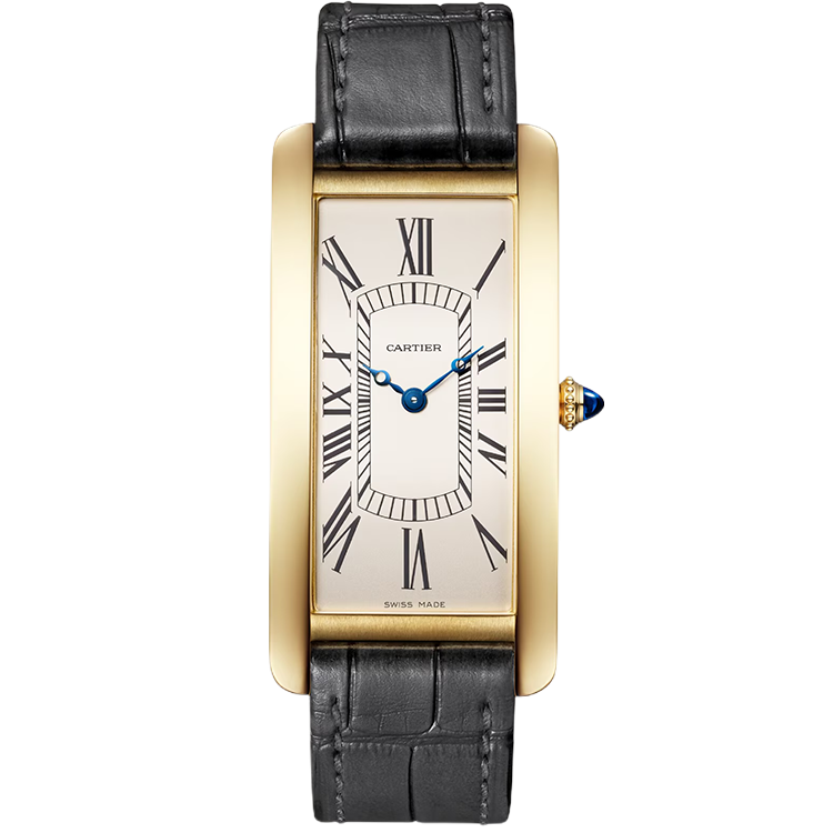 Cartier, Tank, WHTA0037, White Dial, Cintree, Yellow Gold, Leather Bracelet, 46mm