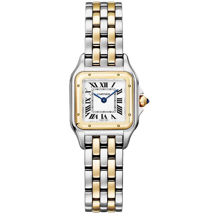 Cartier, Panthere, W2PN0018, Silver Dial, Small Model, Steel & Yellow Gold, 23mm