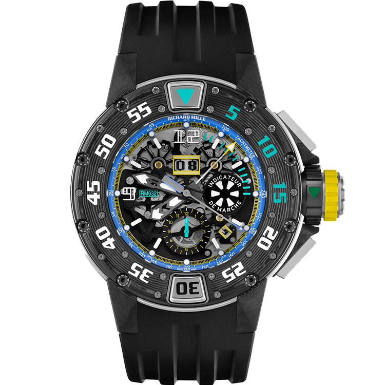 Richard Mille, RM 032, Skeleton Dial, Diver, Ultimate Edition, Chronograph, Carbon TPT, 50mm - Limited 80