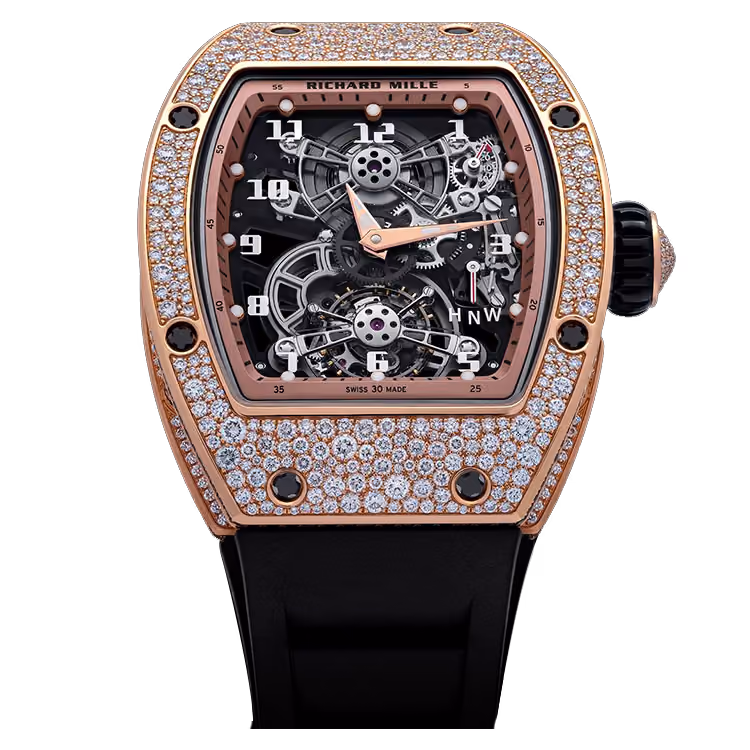 Richard Mille, RM 17-01, Skeleton Dial, Fraise, Rose Gold, Diamond Bezel, 40mm