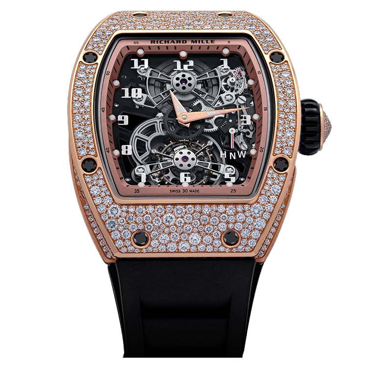 Richard Mille, RM 17-01, Skeleton Dial, Fraise, Rose Gold, Diamond Bezel, 40mm