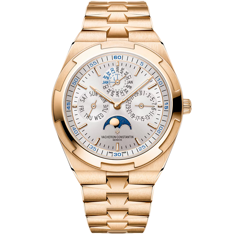 Vacheron Constantin, Overseas, 4300V/120R, Silver Dial, Perpetual Calendar, Moon Phase, Rose Gold, 41.5mm