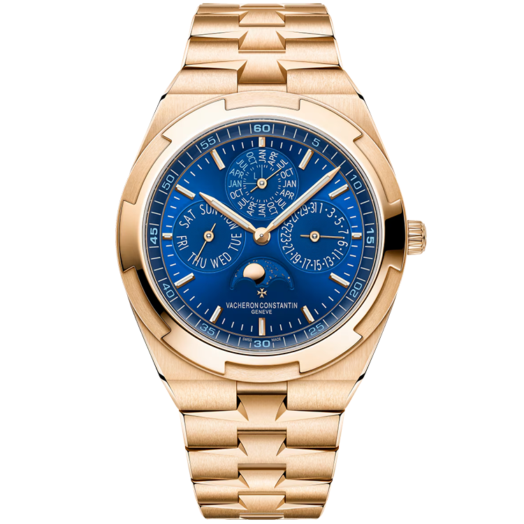 Vacheron Constantin, Overseas, 4300V/120R, Blue Dial, Perpetual Calendar, Moon Phase, Rose Gold, 41.5mm