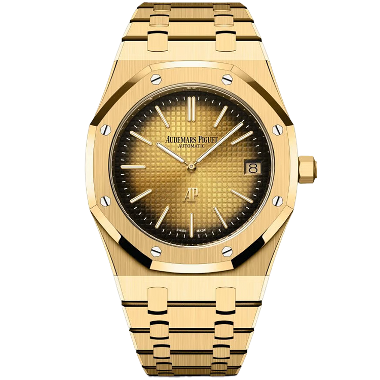 Audemars Piguet, Royal Oak, 16202BA, Champagne Ombre Dial, 50th Anniversary, Jumbo Extra-Thin, Yellow Gold, 39mm
