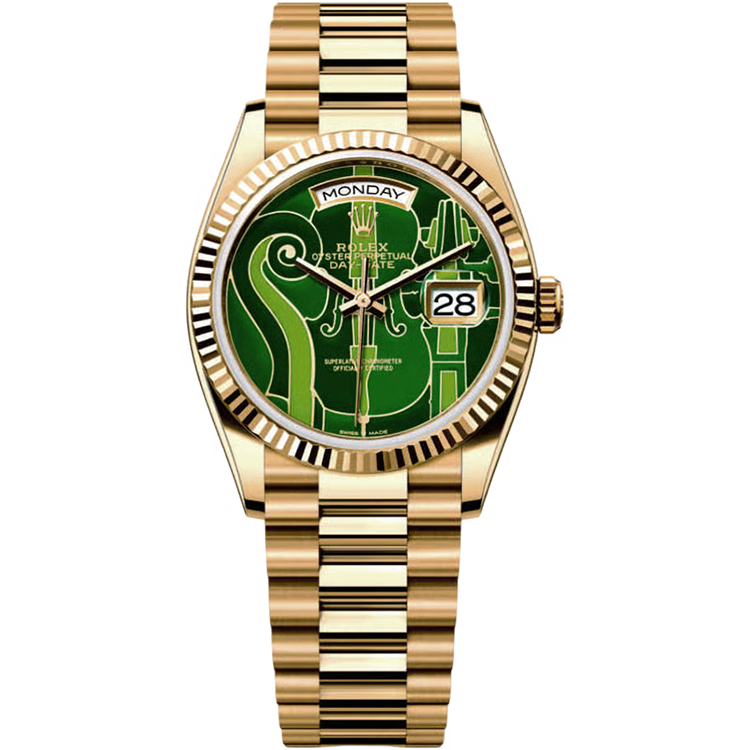 Rolex, Day-Date 36, 128238, Green Dial, Vienna, Yellow Gold, Presidential Bracelet, 36mm