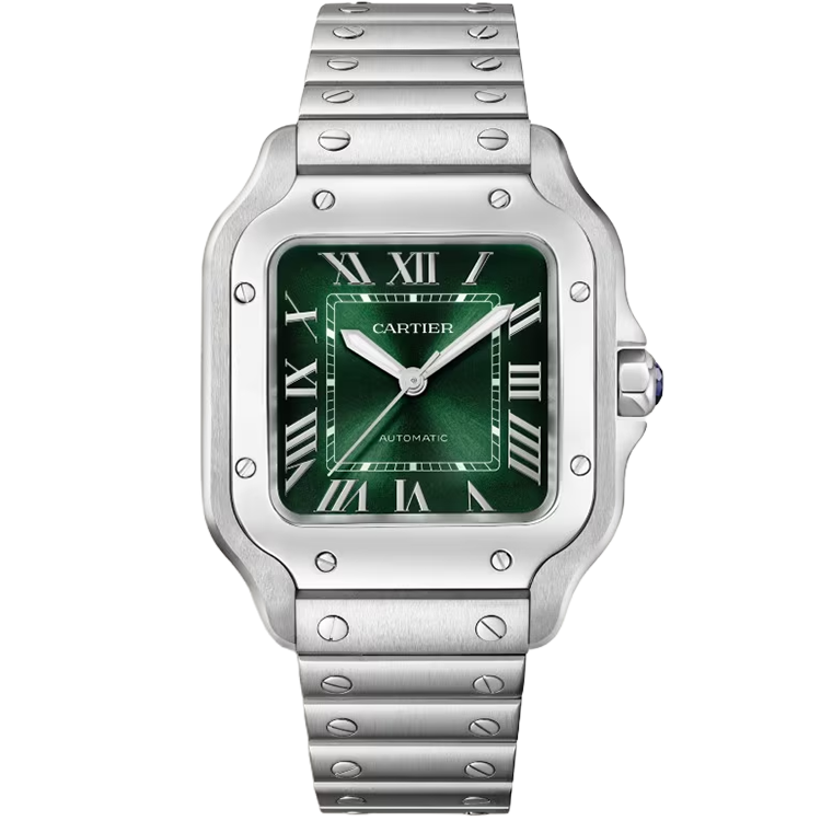 Cartier, Santos, WSSA0061, Green Dial, Stainless Steel, 35.1mm