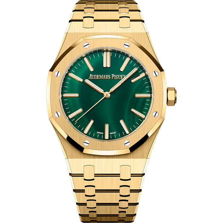 Audemars Piguet, Royal Oak, 15513BA, Green Malachite Dial, Yellow Gold, 41mm