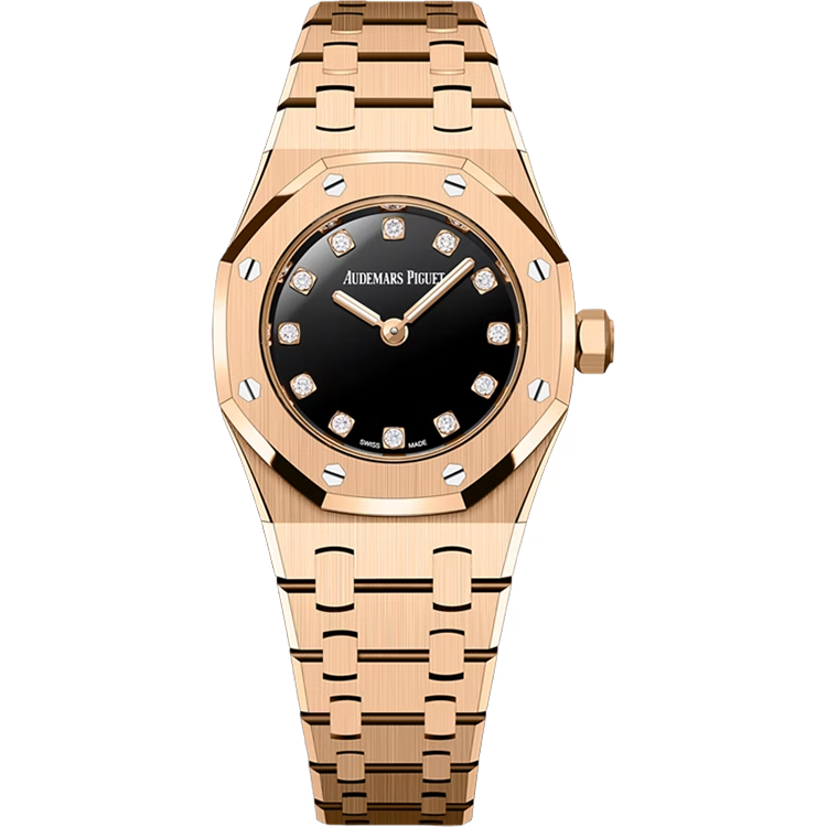 Audemars Piguet, Royal Oak Mini, 67630OR, Black Onyx Diamond Dial, Rose Gold, 23mm