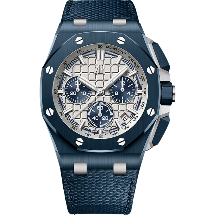 Audemars Piguet, Royal Oak Offshore, 26420CD, Beige Dial, Chronograph, Blue Ceramic, Rubber Strap, 43mm