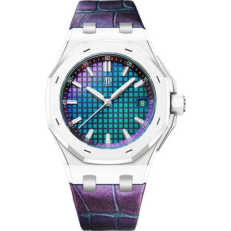Audemars Piguet, Royal Oak, 77605CB, Chameleon Dial, White Ceramic, 37mm