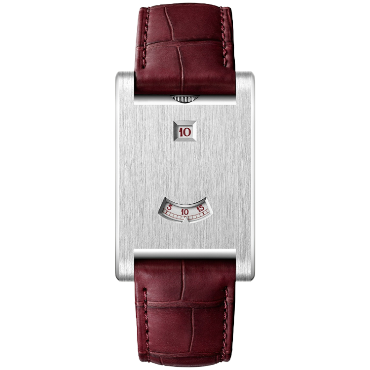 Cartier, Tank a Guichets, WGTA0236, White Dial, Platinum, Leather Bracelet, 25mm